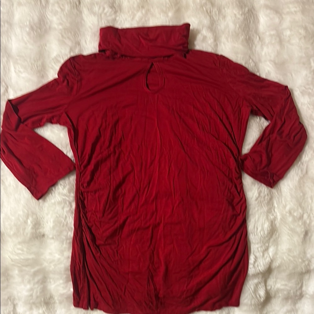 New York & Company Red Women's Top Stretchy L Large